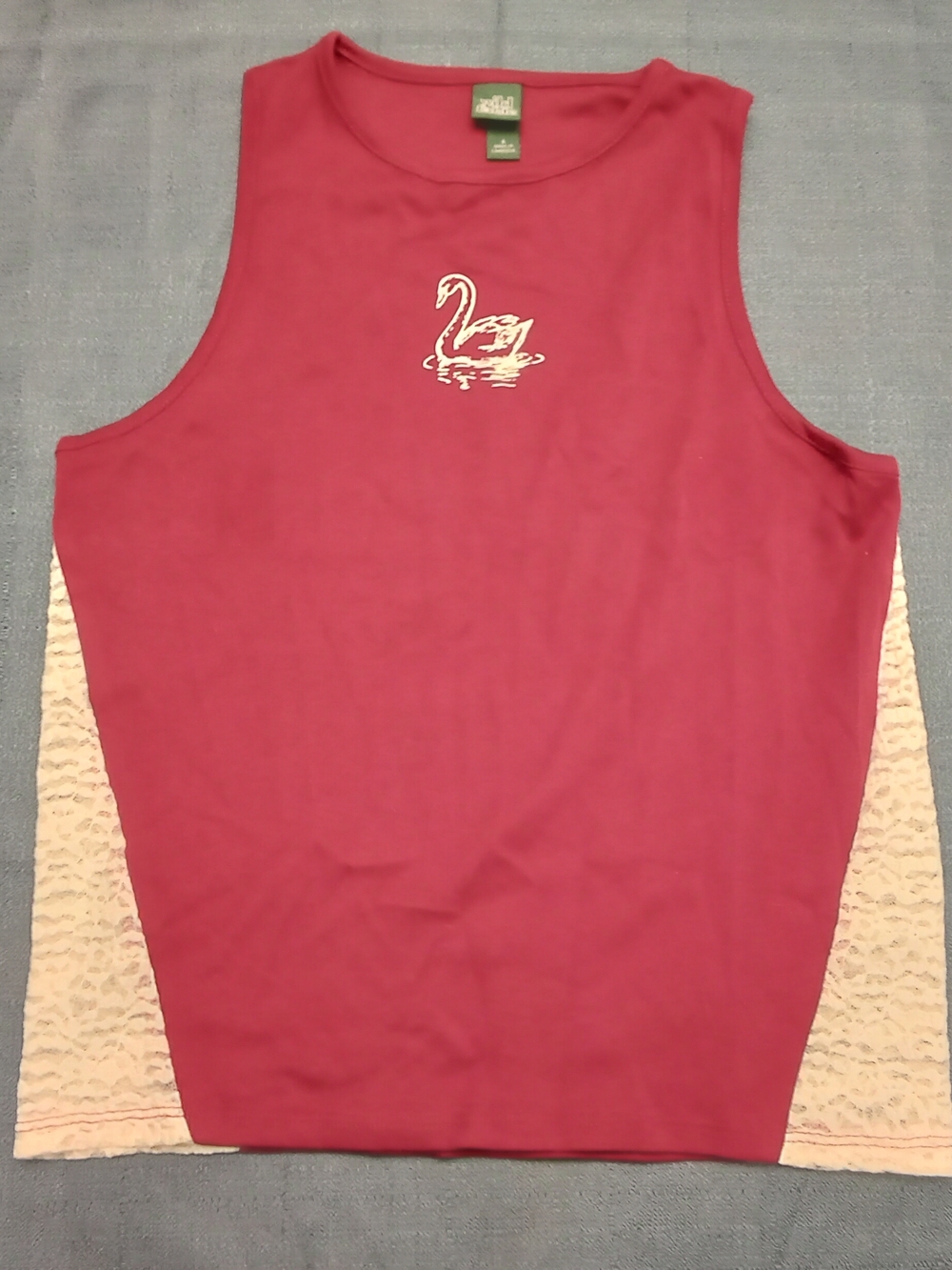 Target Burgundy Sleeveless Tank Top with Swan Detail